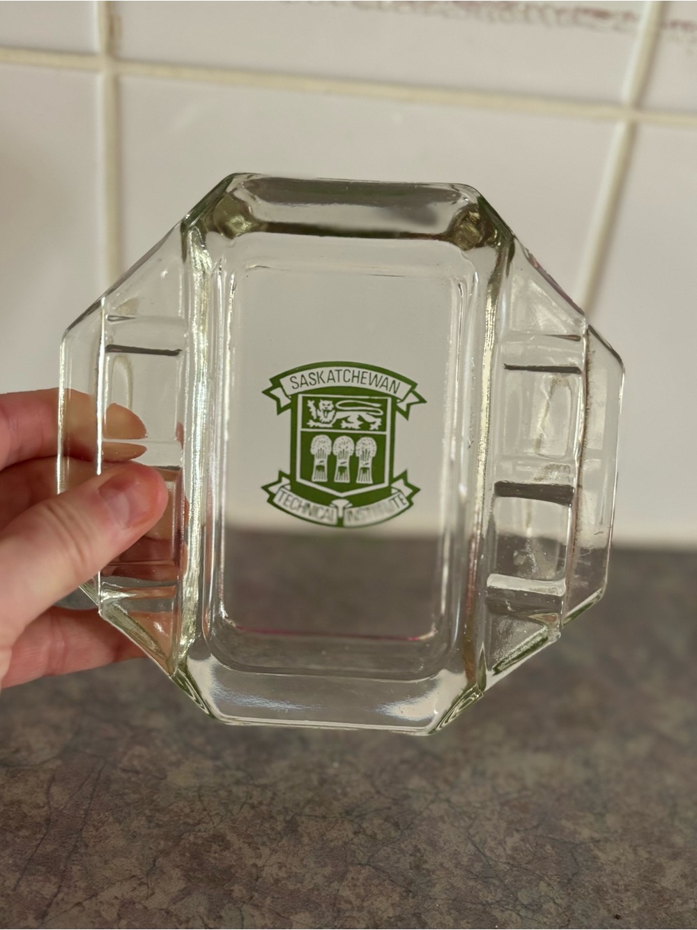 70's Sask Tech Institute Moose Jaw Ashtray - SK Tech Memento - Province of SK